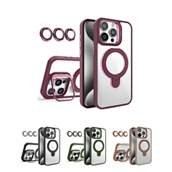 Magnetic Clear Case with 2 Kickstand & Camera Lens for iPhone 12 / 12 Pro (Only Ground Shipping)