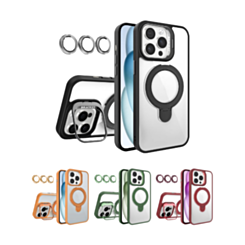 Magnetic Clear Case with 2 Kickstand & Camera Lens for iPhone 16 Pro Max (Only Ground Shipping)