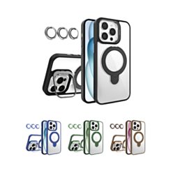 Magnetic Clear Case with 2 Kickstand & Camera Lens for iPhone 16 Pro (Only Ground Shipping)