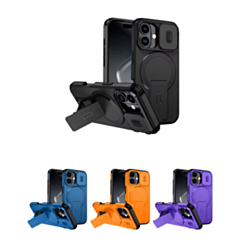 Magnetic Push Slide Lens Case with Kickstand for iPhone 13 / 14 (Only Ground Shipping)