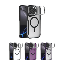 Matte Transparent Camera Stand Case with Wireless Charging for iPhone 12 / 12 Pro (Only Ground Shipping)