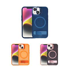 Matte Transparent Camera Stand Case with Wireless Charging for iPhone 13 / 14 (Only Ground Shipping)