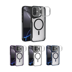 Matte Transparent Camera Stand Case with Wireless Charging for iPhone 16 (Only Ground Shipping)