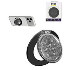 EVO CrystalRing Magnetic Glitter Phone Grip Stand Compatible with Wireless Charging (BLACK) (Only Ground Shipping)