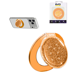 EVO CrystalRing Magnetic Glitter Phone Grip Stand Compatible with Wireless Charging (ORANGE) (Only Ground Shipping)