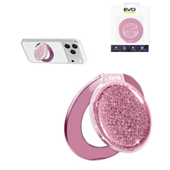 EVO CrystalRing Magnetic Glitter Phone Grip Stand Compatible with Wireless Charging (PINK) (Only Ground Shipping)