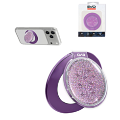 EVO CrystalRing Magnetic Glitter Phone Grip Stand Compatible with Wireless Charging (PURPLE) (Only Ground Shipping)