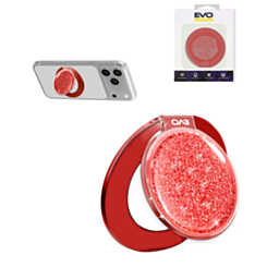 EVO CrystalRing Magnetic Glitter Phone Grip Stand Compatible with Wireless Charging (RED) (Only Ground Shipping)