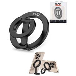 EVO FlexRing Magnetic Phone Holder with Kickstand Support & Wireless Charging (BLACK) (Only Ground Shipping)