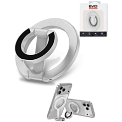 EVO FlexRing Magnetic Phone Holder with Kickstand Support & Wireless Charging (SILVER) (Only Ground Shipping)