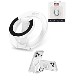 EVO FlexRing Magnetic Phone Holder with Kickstand Support & Wireless Charging (WHITE) (Only Ground Shipping)