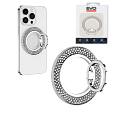 EVO PO1 Magnetic Phone Ring Compatible with Wireless Charging (SILVER) (Only Ground Shipping)