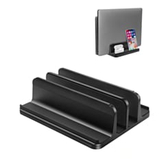 Aluminum Vertical Laptop Stand for Laptops / Tablets / Smartphones (BLACK) (Only Ground Shipping)