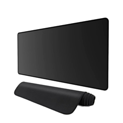 Plain Black Locked-Edge Mouse Pad (80x30cm) (2mm Thickness) (Only Ground Shipping)