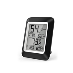 Electronic Digital Thermometer and Hygrometer Clock (BLACK) (Only Ground Shipping)
