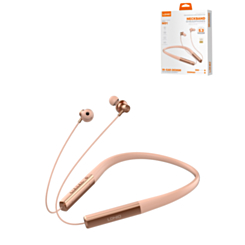 LDNIO N01 High Quality Neckband Headphones 5.3 Wireless (500 mAh) (PINK / GOLD) (Only Ground Shipping)