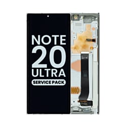 Purchase the OLED assembly with frame for Galaxy Note 20 Ultra N985 and N986 in Mystic White, service pack.

