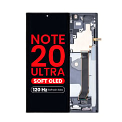 OLED Assembly with Frame for Galaxy Note 20 Ultra (N985/N986) (MYSTIC BLACK) (Aftermarket Plus Soft Oled / 120Hz)