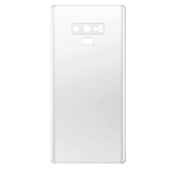 Purchase the Back Glass with Camera Lens and Adhesive for Galaxy Note 9 in Alpine White, no logo.