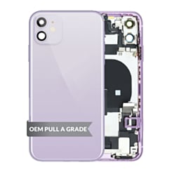 Back Housing Frame with Charging Port Flex & Small Parts for iPhone 11 (PURPLE) (OEM Pull A Grade)