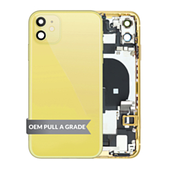 Back Housing Frame with Charging Port Flex & Small Parts for iPhone 11 (YELLOW) (OEM Pull A Grade)