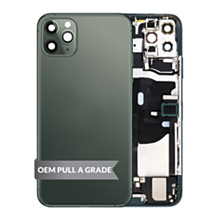 Back Housing Frame with Charging Port Flex & Small Parts for iPhone 11 Pro Max (MIDNIGHT GREEN) (OEM Pull A Grade)