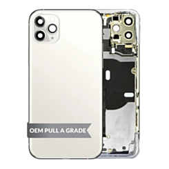 Back Housing Frame (SILVER) (OEM Pull A Grade) with Small Components Pre-Installed for iPhone 11 Pro Max
