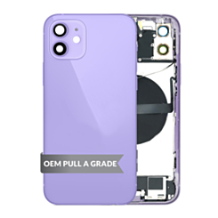 Back Housing Frame with Charging Port Flex & Small Parts for iPhone 12 (PURPLE) (OEM Pull A Grade)