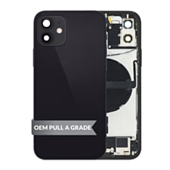 Back Housing Frame with Small Components Pre-Installed for iPhone 12 (BLACK) (International) (OEM Pull A Grade)