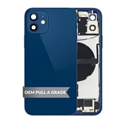 Back Housing Frame with Small Components Pre-Installed for iPhone 12 (BLUE) (International) (OEM Pull A Grade)
