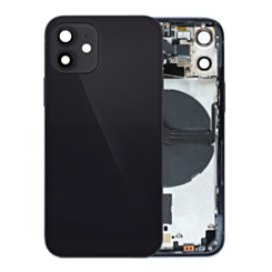 Back Housing Frame (BLACK) (OEM Pull A Grade) with Small Components Pre-Installed for iPhone 12 Mini