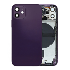 Back Housing Frame (PURPLE) (OEM Pull A Grade) with Small Components Pre-Installed for iPhone 12 Mini