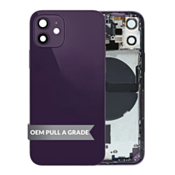 Back Housing Frame (PURPLE) (OEM Pull A Grade) with Small Components Pre-Installed for iPhone 12 Mini