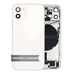 Back Housing Frame with Small Components Pre-Installed for iPhone 12 Mini (WHITE) (International) (OEM Pull A Grade)
