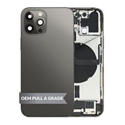Back Housing Frame with Charging Port Flex & Small Parts for iPhone 12 Pro (GRAPHITE) (OEM Pull A Grade)