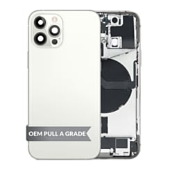 Back Housing Frame with Charging Port Flex & Small Parts for iPhone 12 Pro (SILVER) (OEM Pull A Grade)