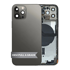 Back Housing Frame with Small Components Pre-Installed for iPhone 12 Pro (GRAPHITE) (OEM Pull A Grade)