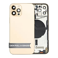 Back Housing Frame with Small Components Pre-Installed for iPhone 12 Pro (GOLD) (International) (OEM Pull A Grade)