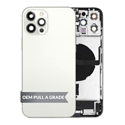 Back Housing Frame with Charging Port Flex & Small Parts for iPhone 12 Pro Max (SILVER) (OEM Pull A Grade)