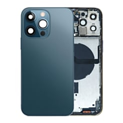 Back Housing Frame (PACIFIC BLUE) (OEM Pull A Grade) with Small Components Pre-Installed for iPhone 12 Pro Max