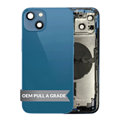 Back Housing Frame with Small Components Pre-Installed for iPhone 13 (BLUE) (US Version) (OEM Pull A Grade)