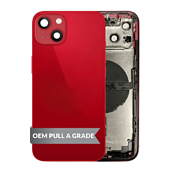 Back Housing Frame with Small Components Pre-Installed for iPhone 13 (RED) (US Version) (OEM Pull A Grade)