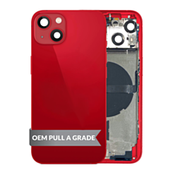 Stock up on the Housing Frame with Small Parts Pre-Installed for iPhone 13 RED International OEM Pull A Grade.

