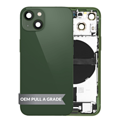 Back Housing Frame with Charging Port Flex & Small Parts for iPhone 13 Mini (GREEN) (US Version) (OEM Pull A Grade)