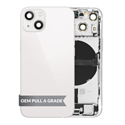 Back Housing Frame with Charging Port Flex & Small Parts for iPhone 13 Mini (STARLIGHT) (US Version) (OEM Pull A Grade)