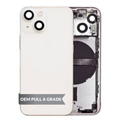 Housing Frame with Small Parts Pre-Installed for iPhone 13 Mini (WHITE) (International) (OEM Pull A Grade)