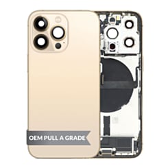 Back Housing Frame with Charging Port Flex & Small Parts for iPhone 13 Pro (GOLD) (US Version) (OEM Pull A Grade)