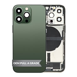 Back Housing Frame with Charging Port Flex & Small Parts for iPhone 13 Pro (ALPINE GREEN) (US Version) (OEM Pull A Grade)
