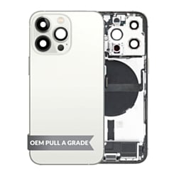 Back Housing Frame with Charging Port Flex & Small Parts for iPhone 13 Pro (SILVER) (US Version) (OEM Pull A Grade)