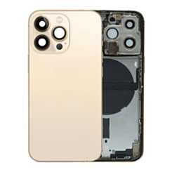 Back Housing Frame (GOLD) (US Version) (OEM Pull A Grade) with Small Components Pre-Installed for iPhone 13 Pro